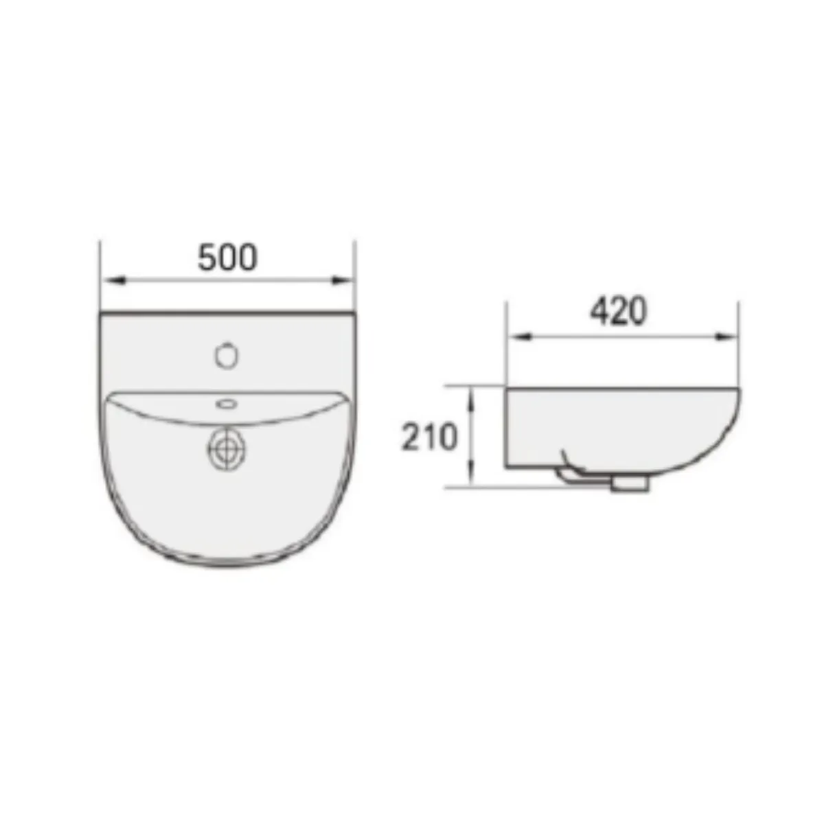 Cosmos CSB 003 Wall Hung Washbasin - view 2